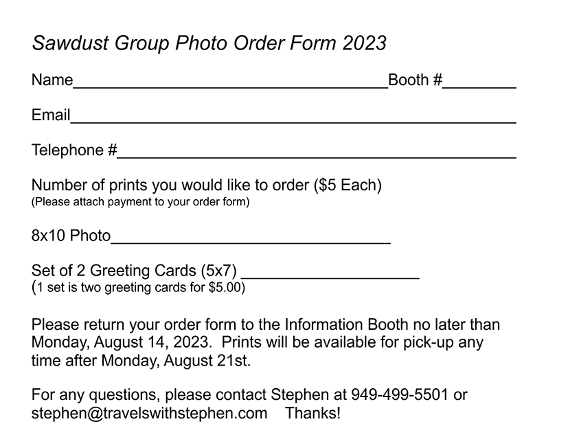 Sawdust Group Photo 2023 Order Form V3 150